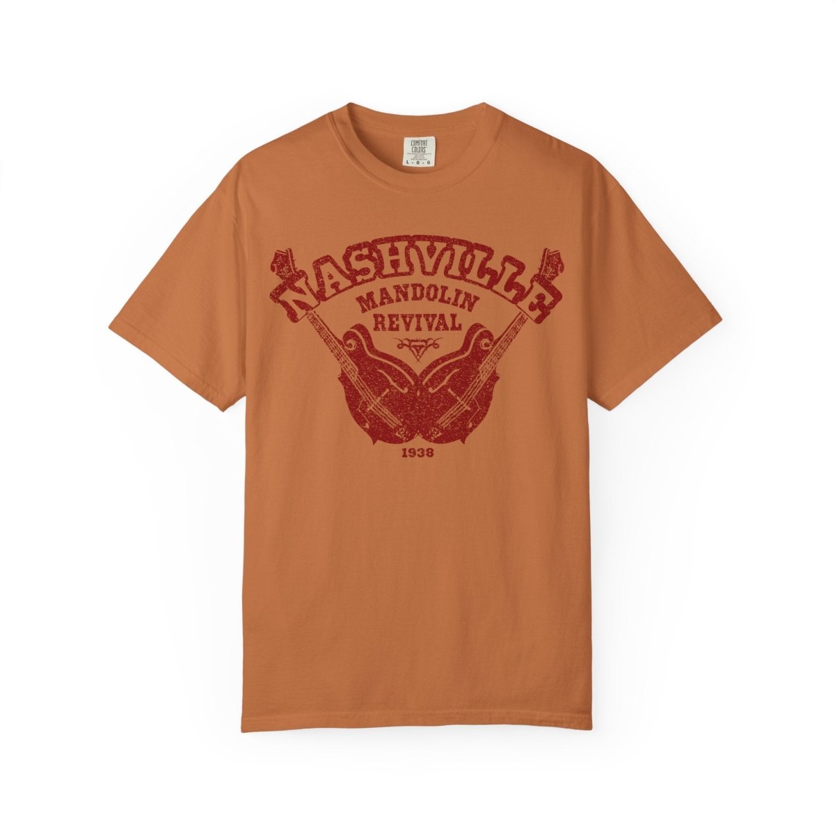 Nashville Mandolin Revival Roots Music Comfort Colors Relaxed Fit Tee, bluegrass influence