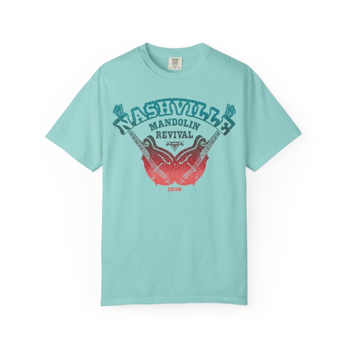 Nashville Mandolin Revival Roots Music Comfort Colors Relaxed Fit Tee, bluegrass influence