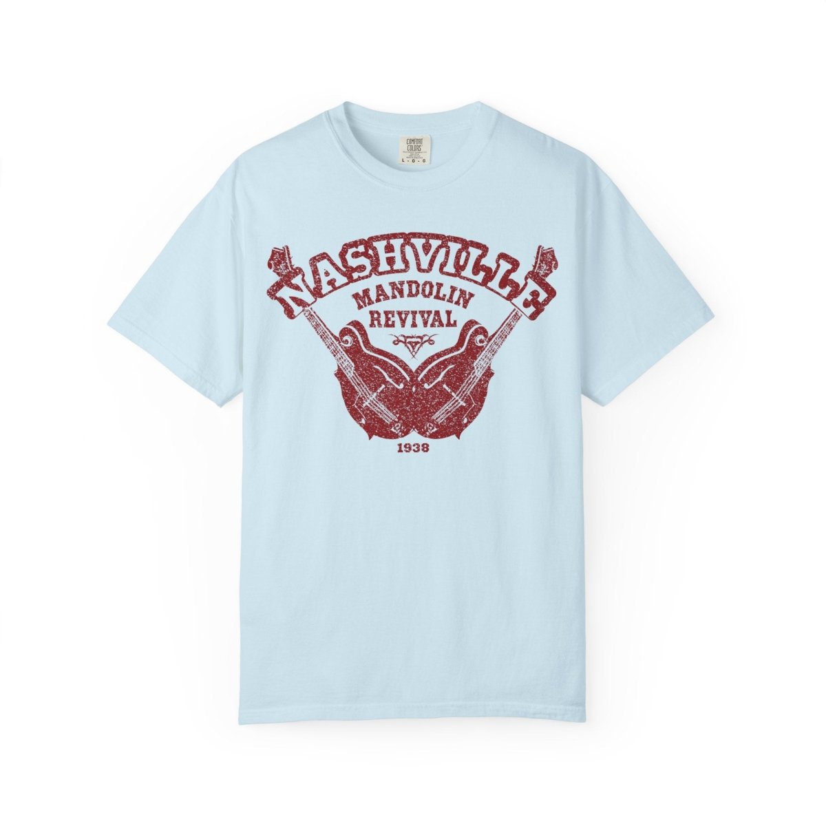 Nashville Mandolin Revival Roots Music Comfort Colors Relaxed Fit Tee, bluegrass influence