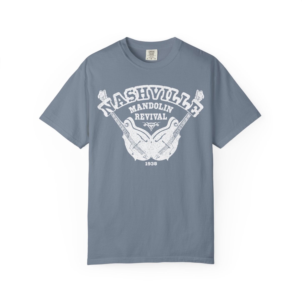 Nashville Mandolin Revival Roots Music Comfort Colors Relaxed Fit Tee, bluegrass influence
