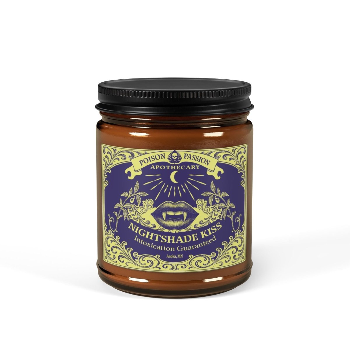Nightshade Kiss Candle Poison Passion Victorian Gothic, Soy Wax, 6 Scents or Unscented, Halloween Funny Love