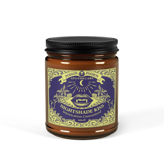 Nightshade Kiss Candle Poison Passion Victorian Gothic, Soy Wax, 6 Scents or Unscented, Halloween Funny Love