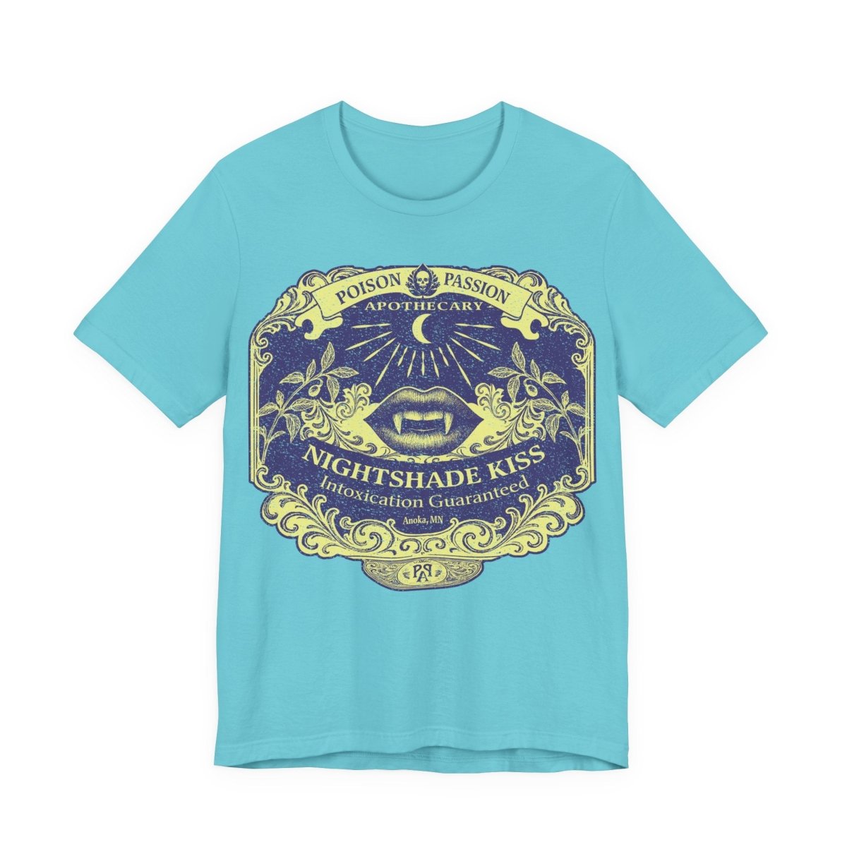 Nightshade Kiss Poison Passion Premium T-Shirt, Victorian Halloween Gothic Vintage Style Graphic Tee, Spooky