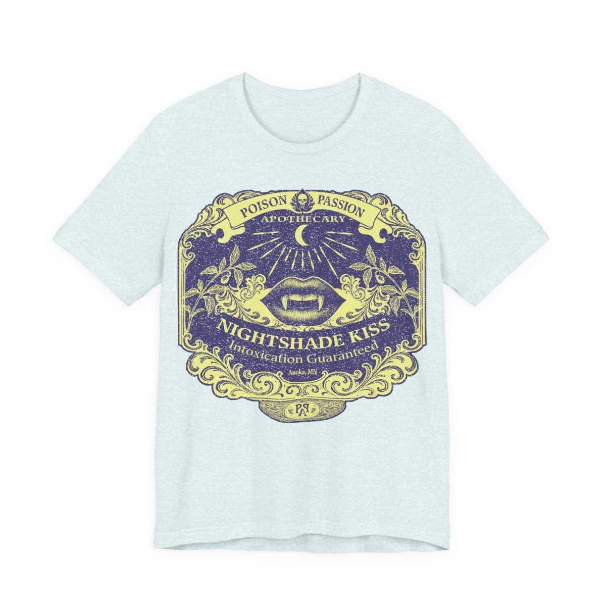 Nightshade Kiss Poison Passion Premium T-Shirt, Victorian Halloween Gothic Vintage Style Graphic Tee, Spooky