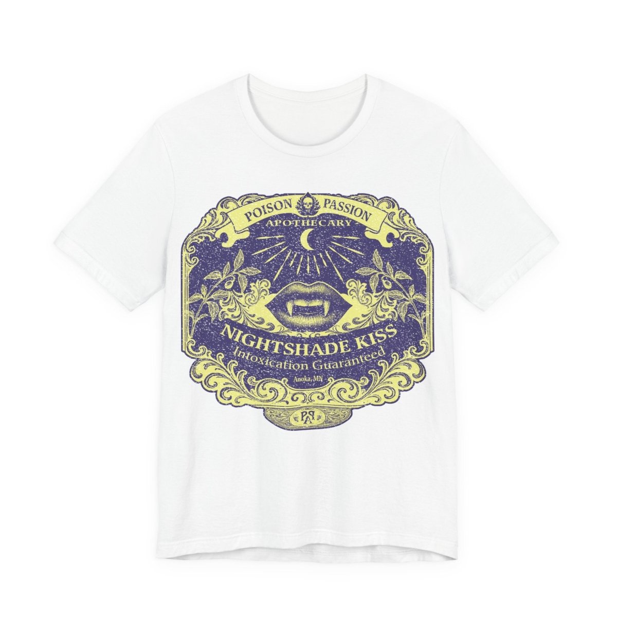 Nightshade Kiss Poison Passion Premium T-Shirt, Victorian Halloween Gothic Vintage Style Graphic Tee, Spooky
