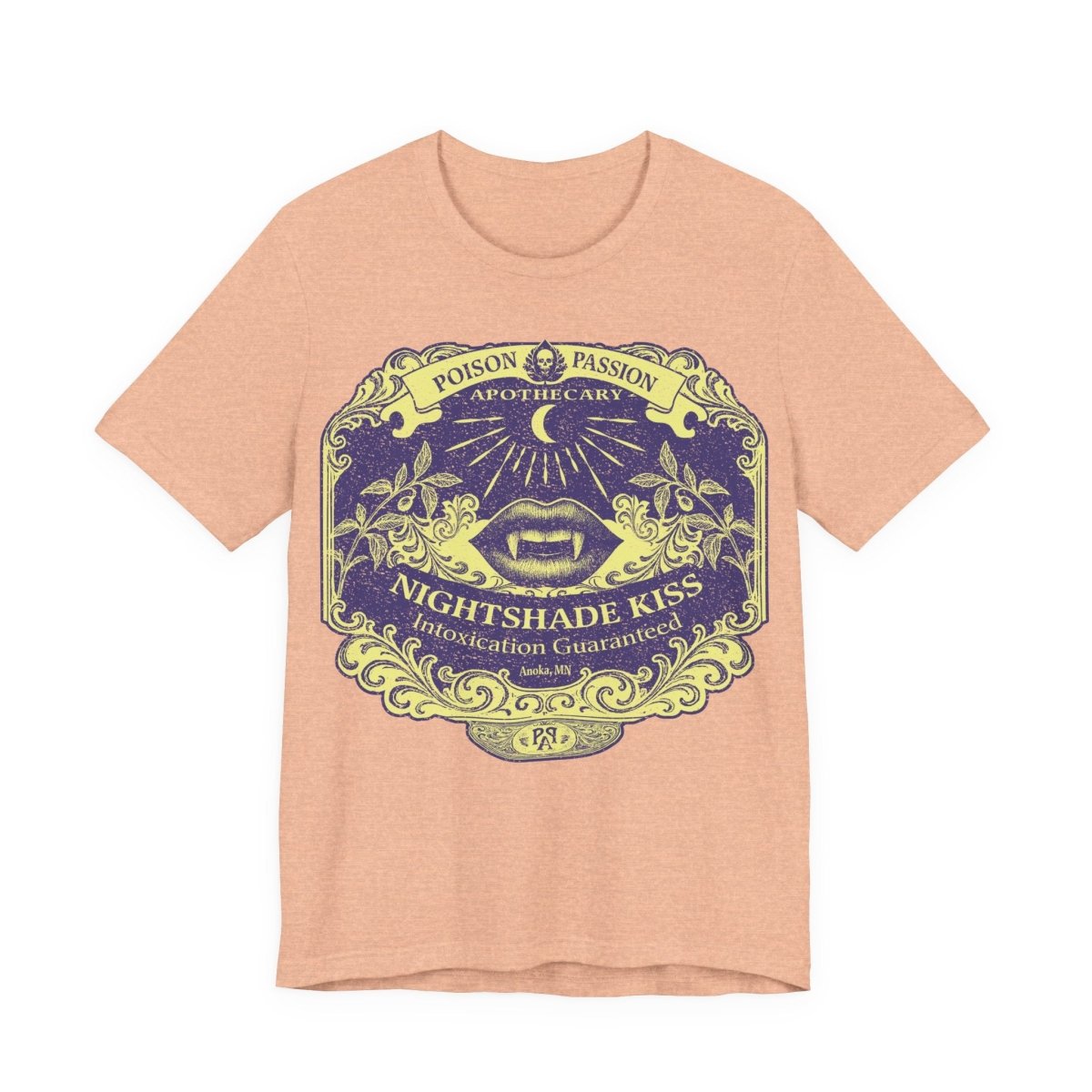 Nightshade Kiss Poison Passion Premium T-Shirt, Victorian Halloween Gothic Vintage Style Graphic Tee, Spooky