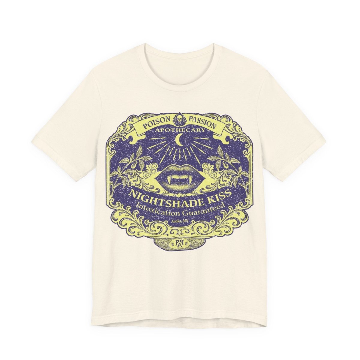 Nightshade Kiss Poison Passion Premium T-Shirt, Victorian Halloween Gothic Vintage Style Graphic Tee, Spooky