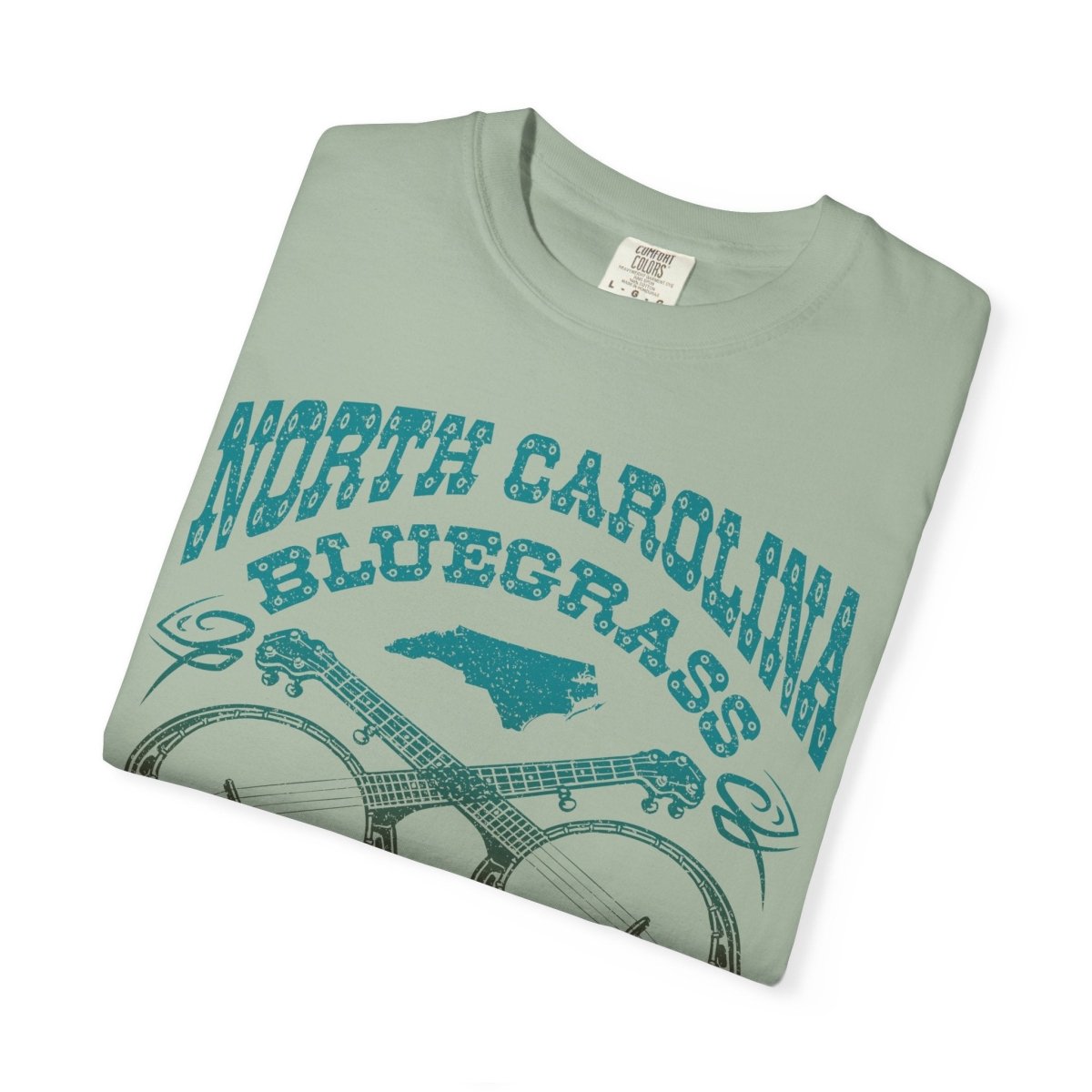 North Carolina Bluegrass Roots Music Comfort Colors Relaxed Fit Tee, Banjos