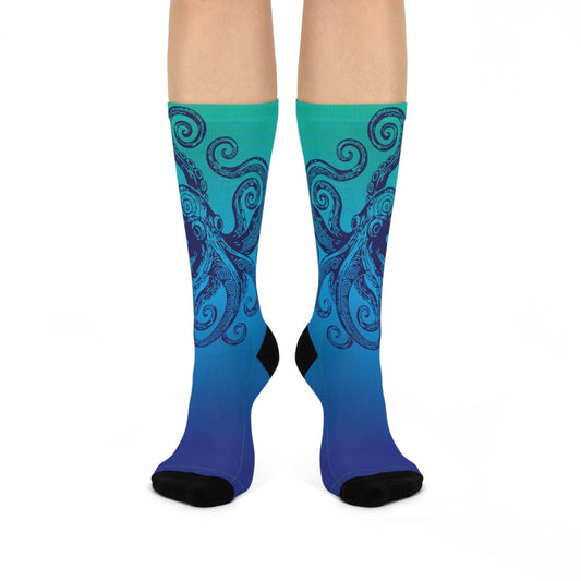 Ocean Lover Gift Kraken Wrap Sailor Story Cushioned Crew Socks