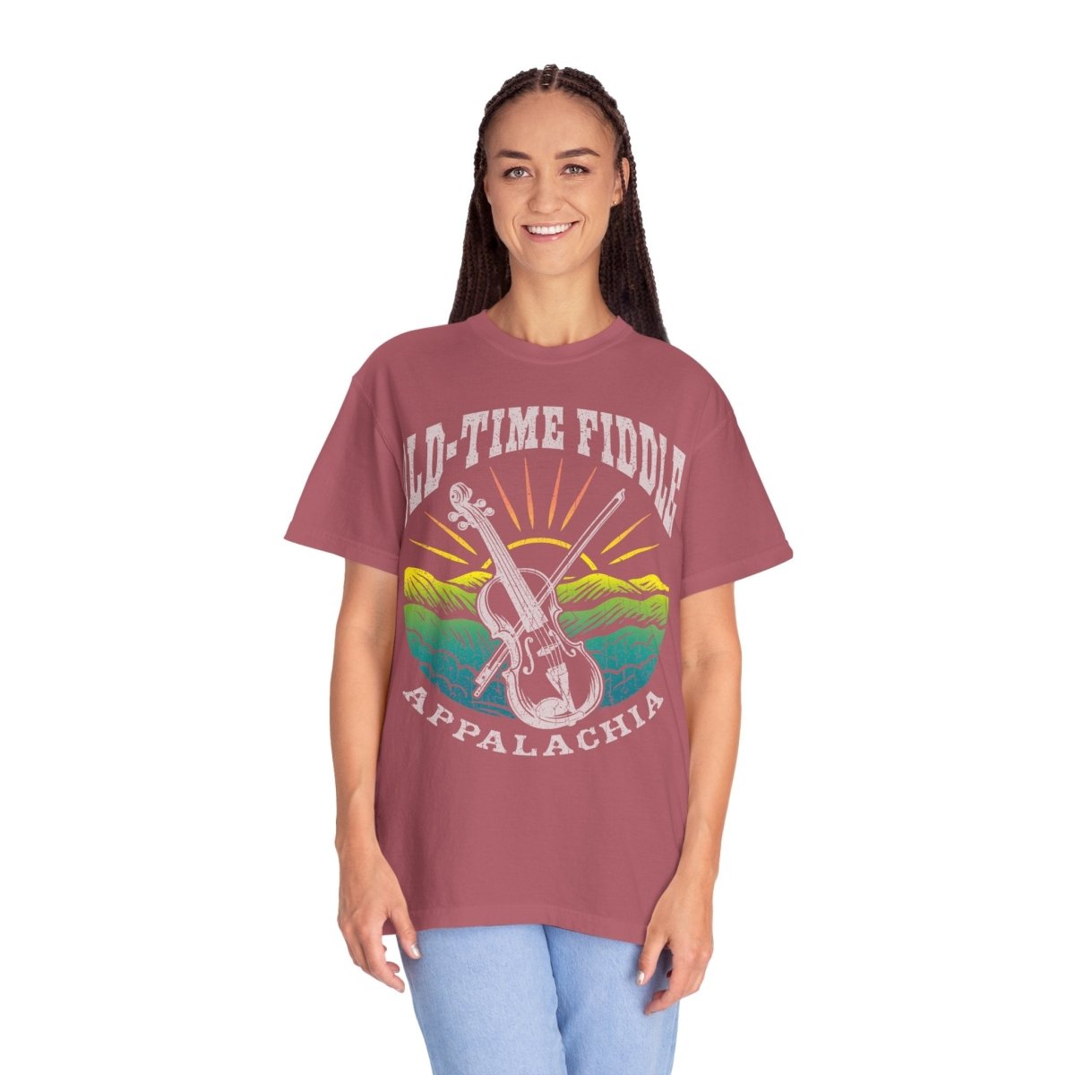 Old Time Fiddle Roots Music Appalachia Comfort Colors Relaxed Fit Tee, Bluegrass Country Influence
