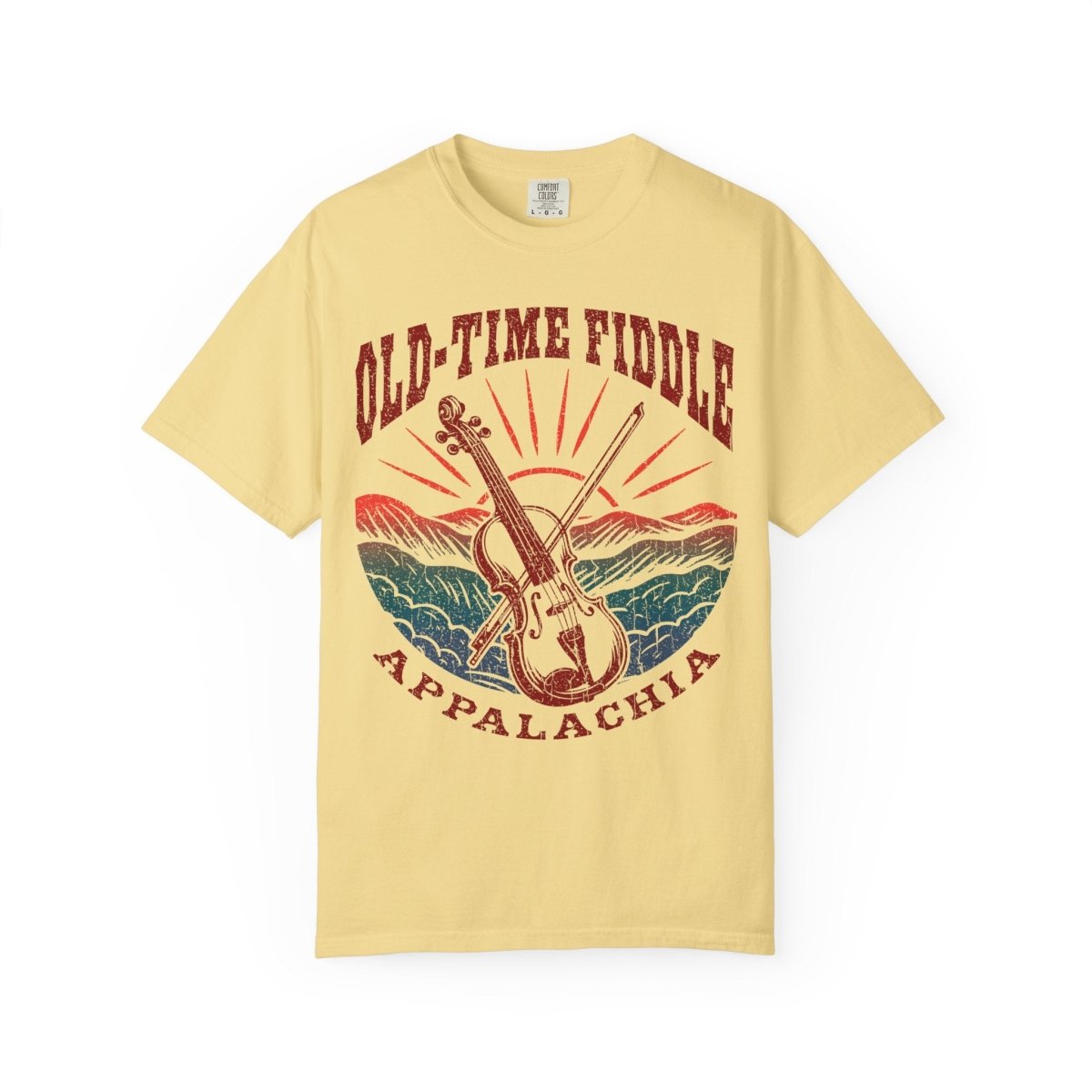 Old Time Fiddle Roots Music Appalachia Comfort Colors Relaxed Fit Tee, Bluegrass Country Influence