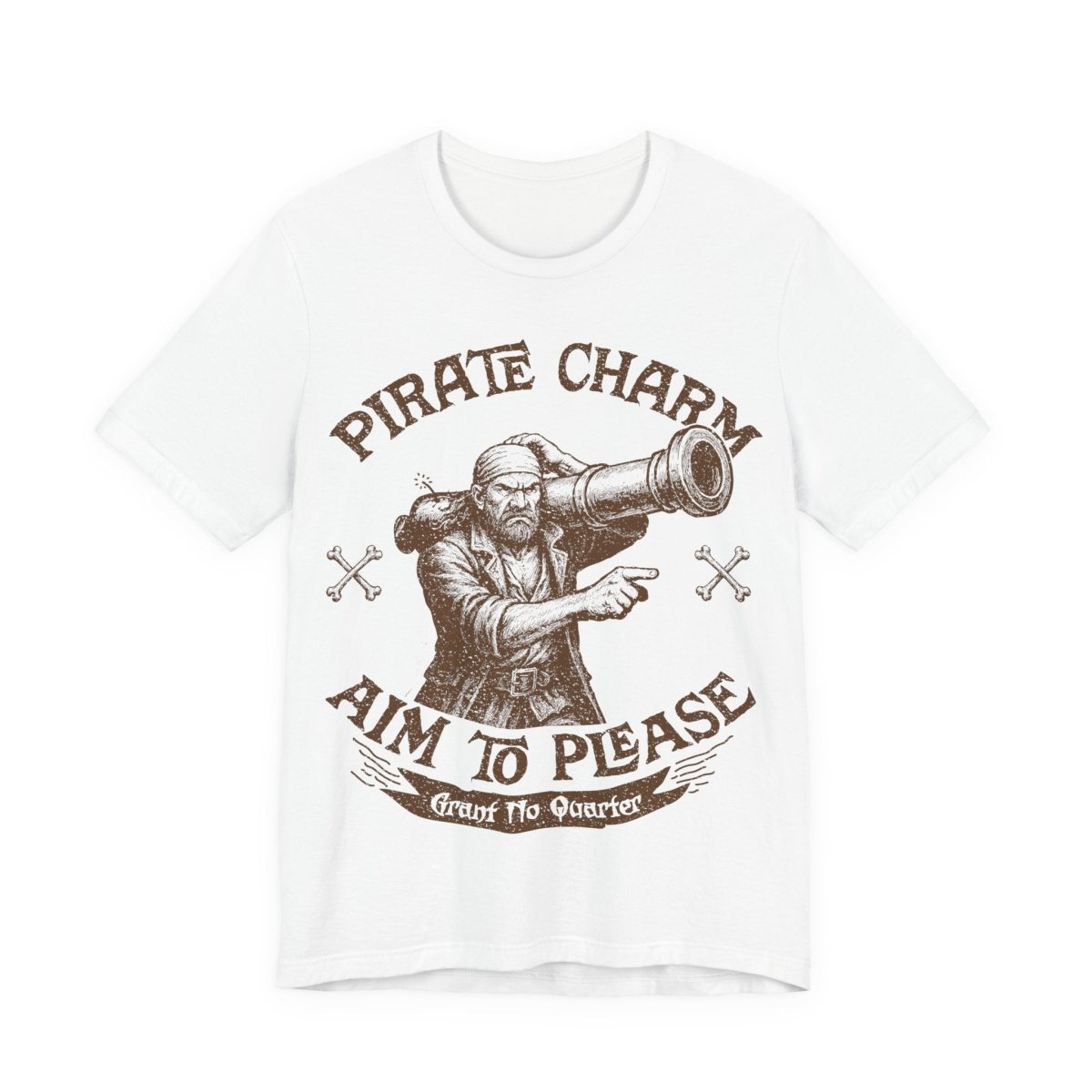 Pirate Action Motto Be Charming Premium T-Shirt, Ready Cannons, Vintage Style Graphic Tee