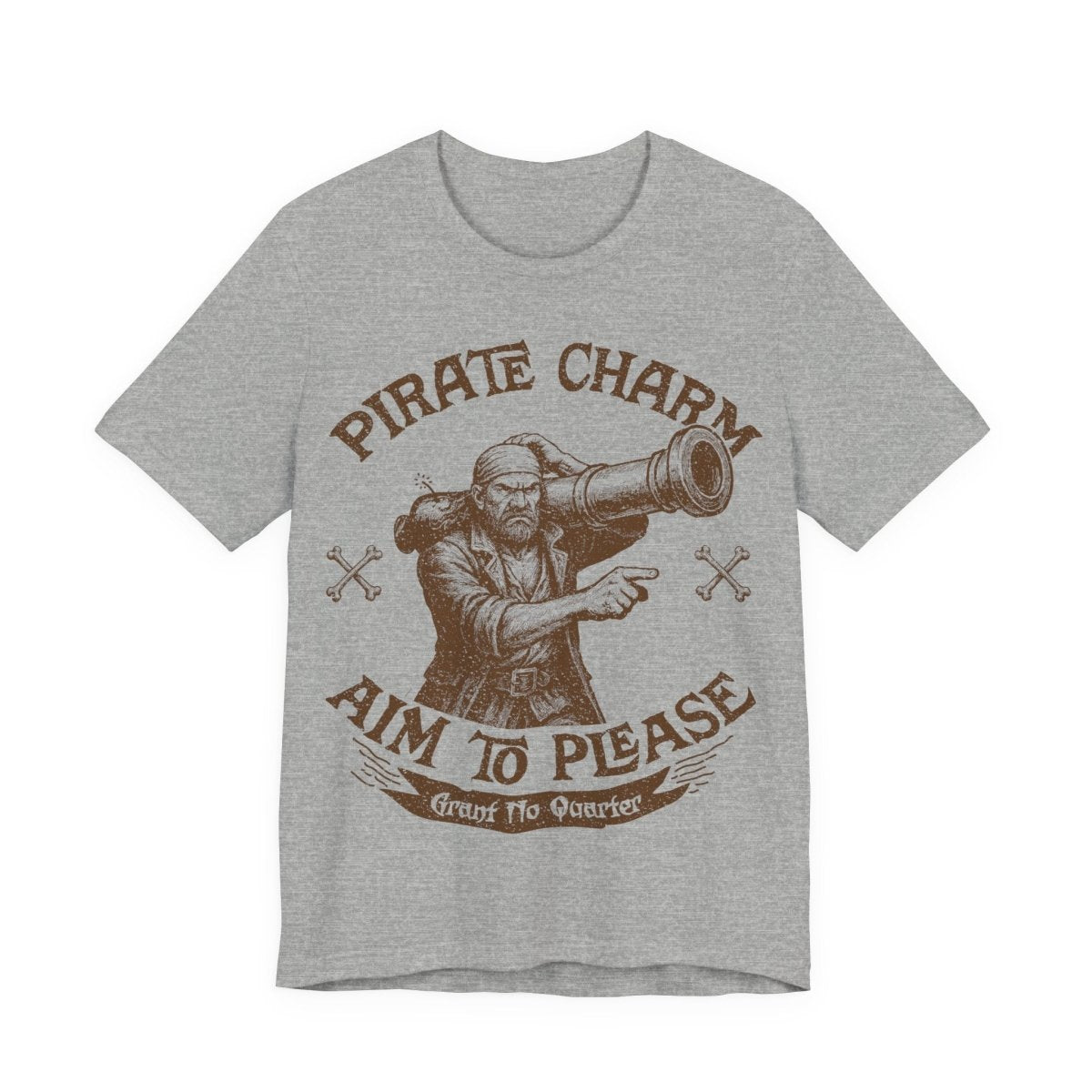 Pirate Action Motto Be Charming Premium T-Shirt, Ready Cannons, Vintage Style Graphic Tee