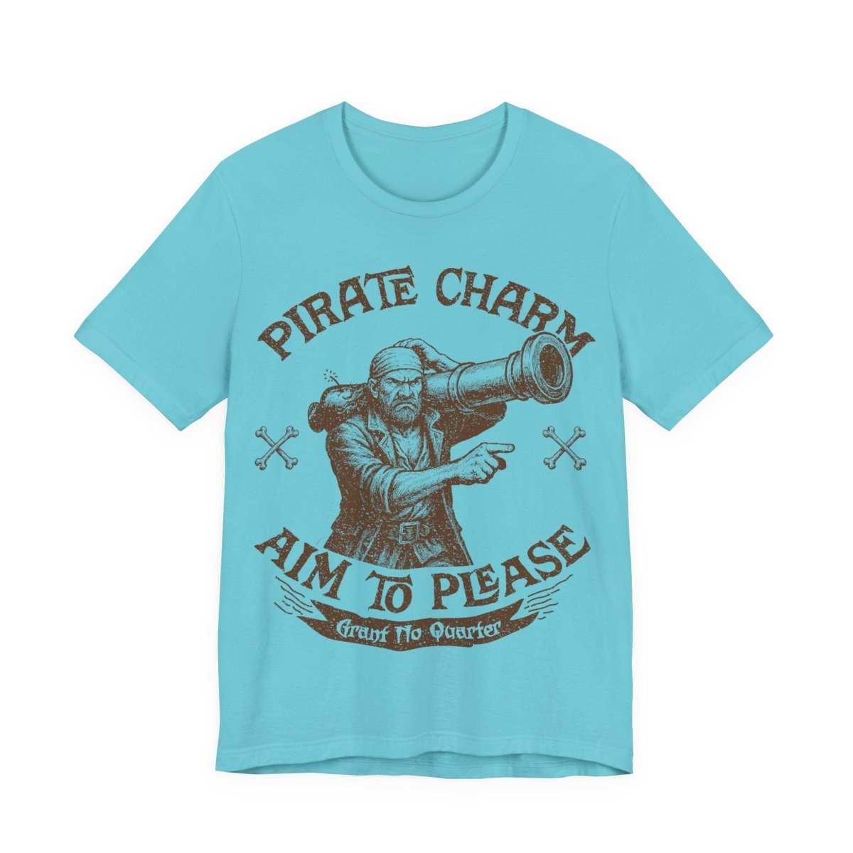 Pirate Action Motto Be Charming Premium T-Shirt, Ready Cannons, Vintage Style Graphic Tee