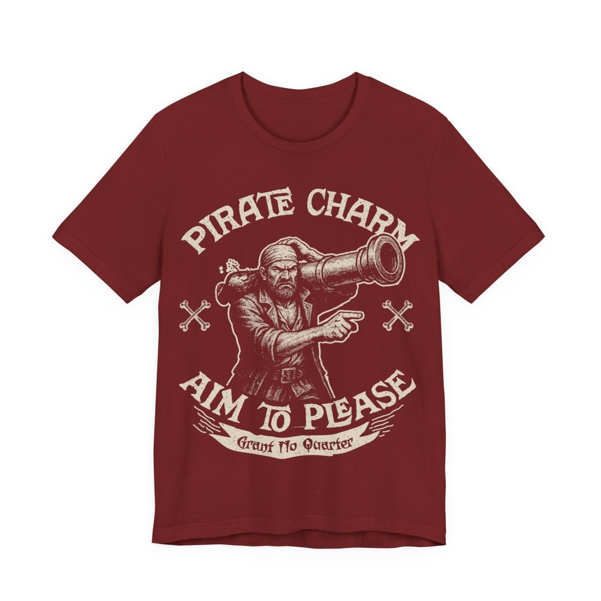 Pirate Action Motto Be Charming Premium T-Shirt, Ready Cannons, Vintage Style Graphic Tee