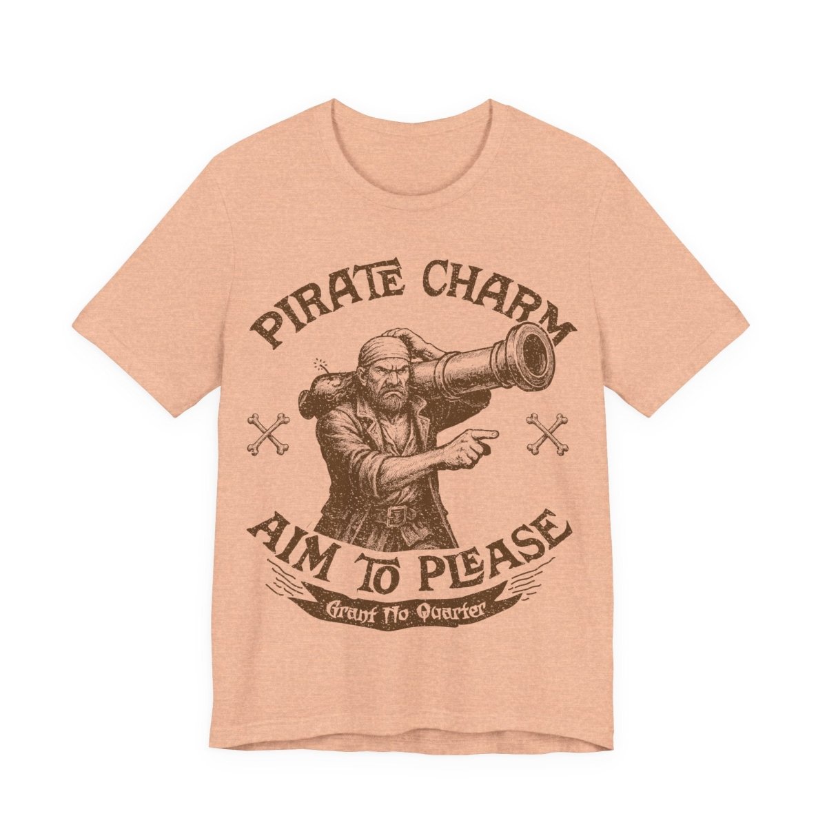 Pirate Action Motto Be Charming Premium T-Shirt, Ready Cannons, Vintage Style Graphic Tee