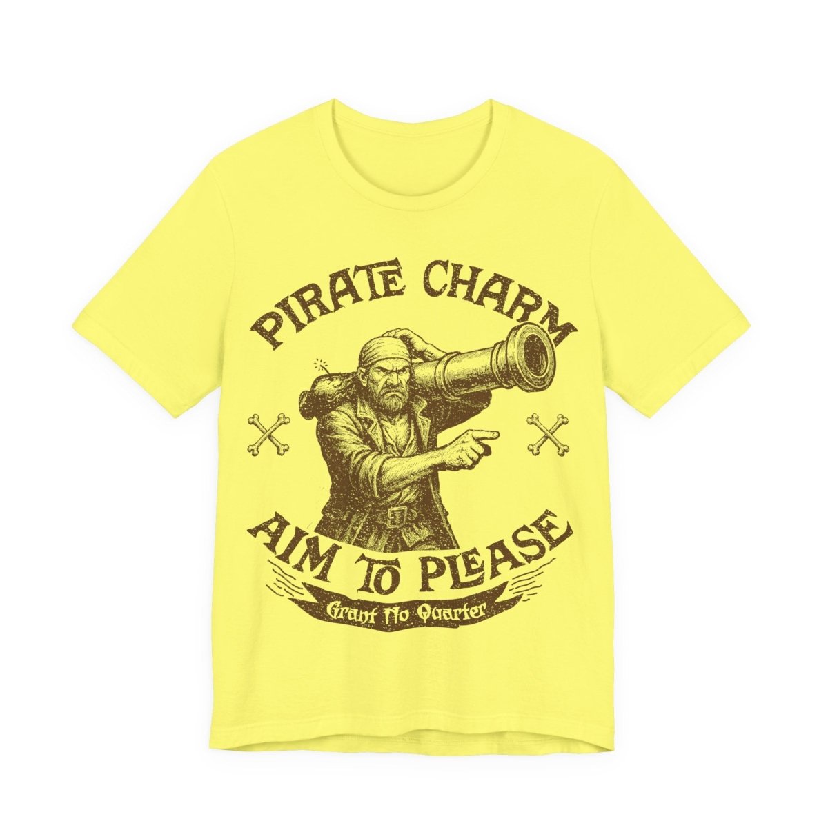Pirate Action Motto Be Charming Premium T-Shirt, Ready Cannons, Vintage Style Graphic Tee