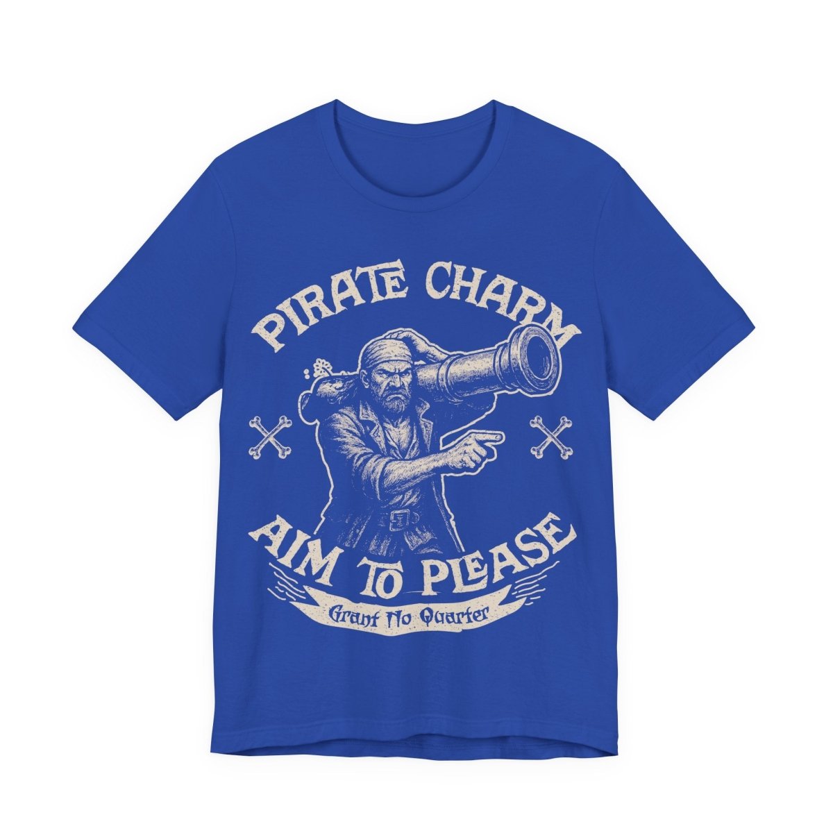 Pirate Action Motto Be Charming Premium T-Shirt, Ready Cannons, Vintage Style Graphic Tee