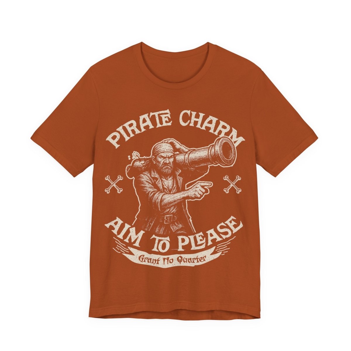 Pirate Action Motto Be Charming Premium T-Shirt, Ready Cannons, Vintage Style Graphic Tee