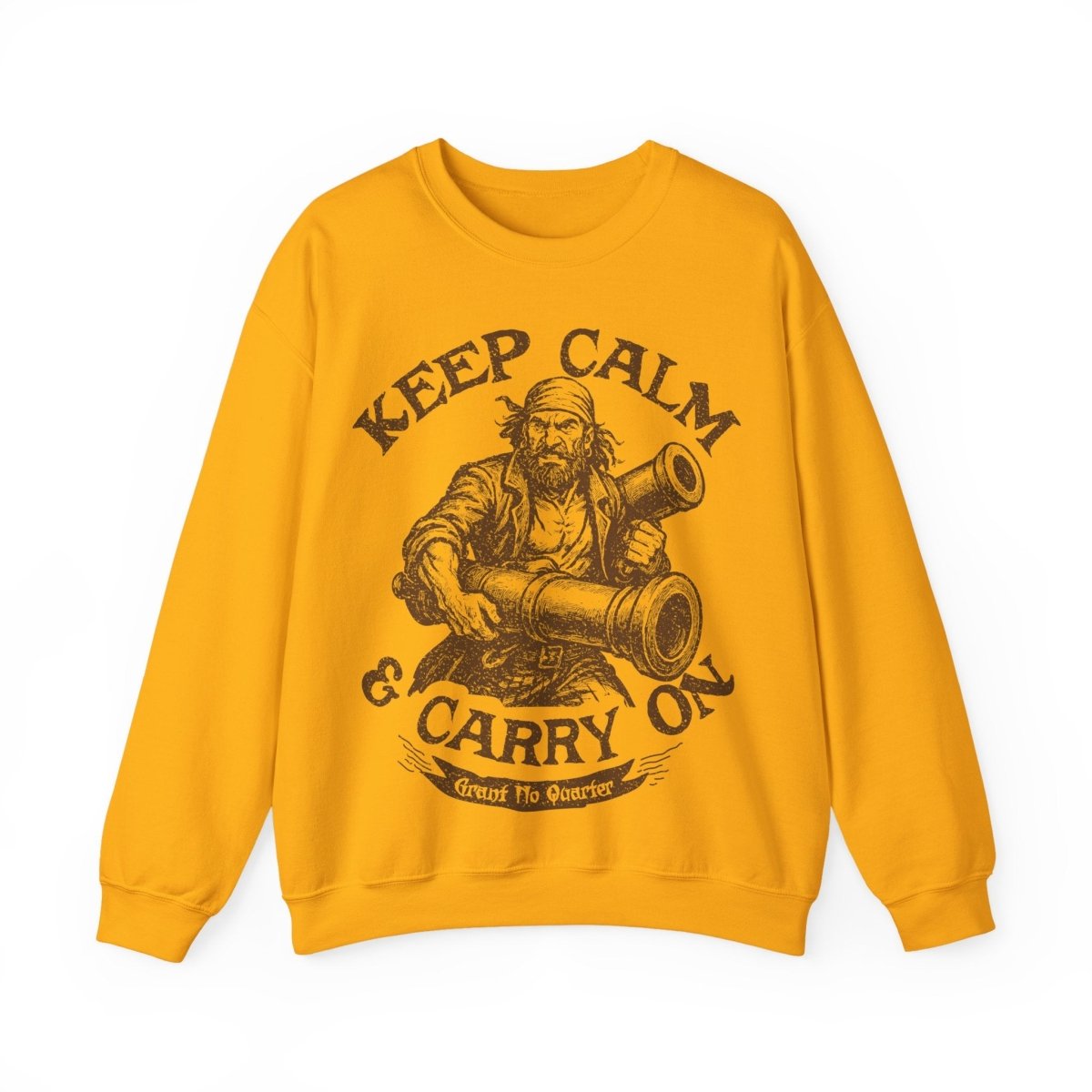 Pirate Action Motto Keep Calm and Carry On Cannons Funny Fleece Sweatshirt