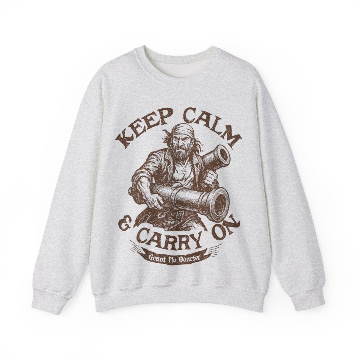 Pirate Action Motto Keep Calm and Carry On Cannons Funny Fleece Sweatshirt