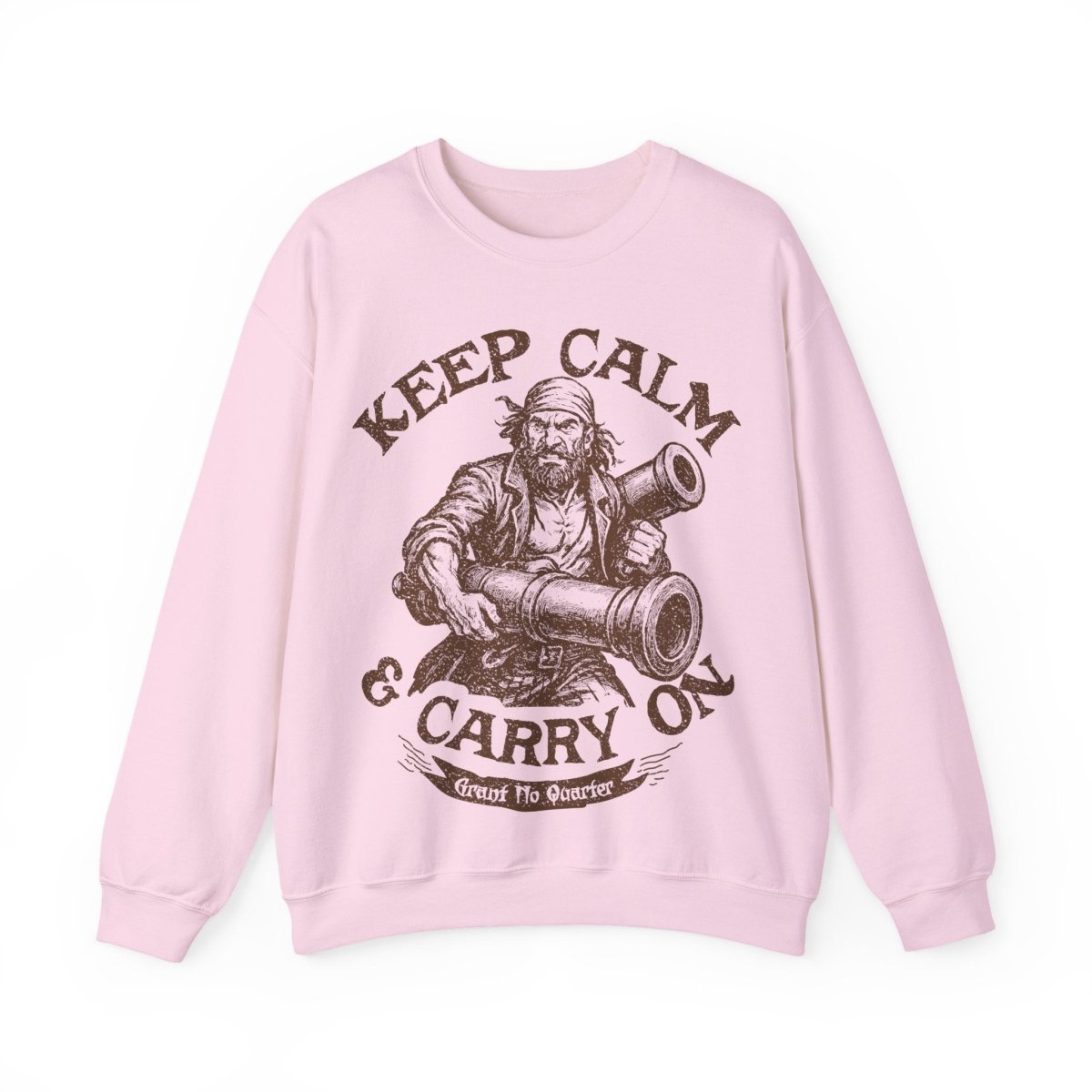 Pirate Action Motto Keep Calm and Carry On Cannons Funny Fleece Sweatshirt