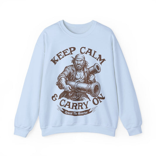 Pirate Action Motto Keep Calm and Carry On Cannons Funny Fleece Sweatshirt