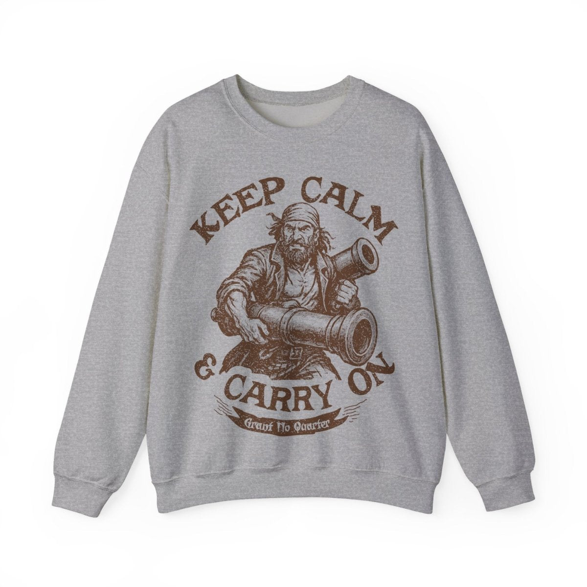 Pirate Action Motto Keep Calm and Carry On Cannons Funny Fleece Sweatshirt