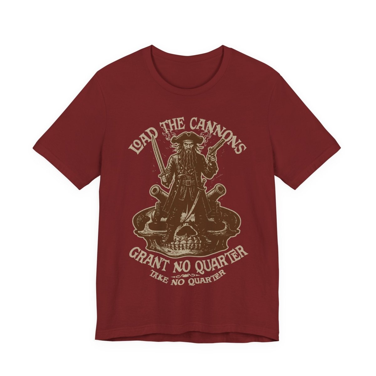 Pirate Action Motto Premium T-Shirt, Blackbeard Ready Cannons, Vintage Style Graphic Tee
