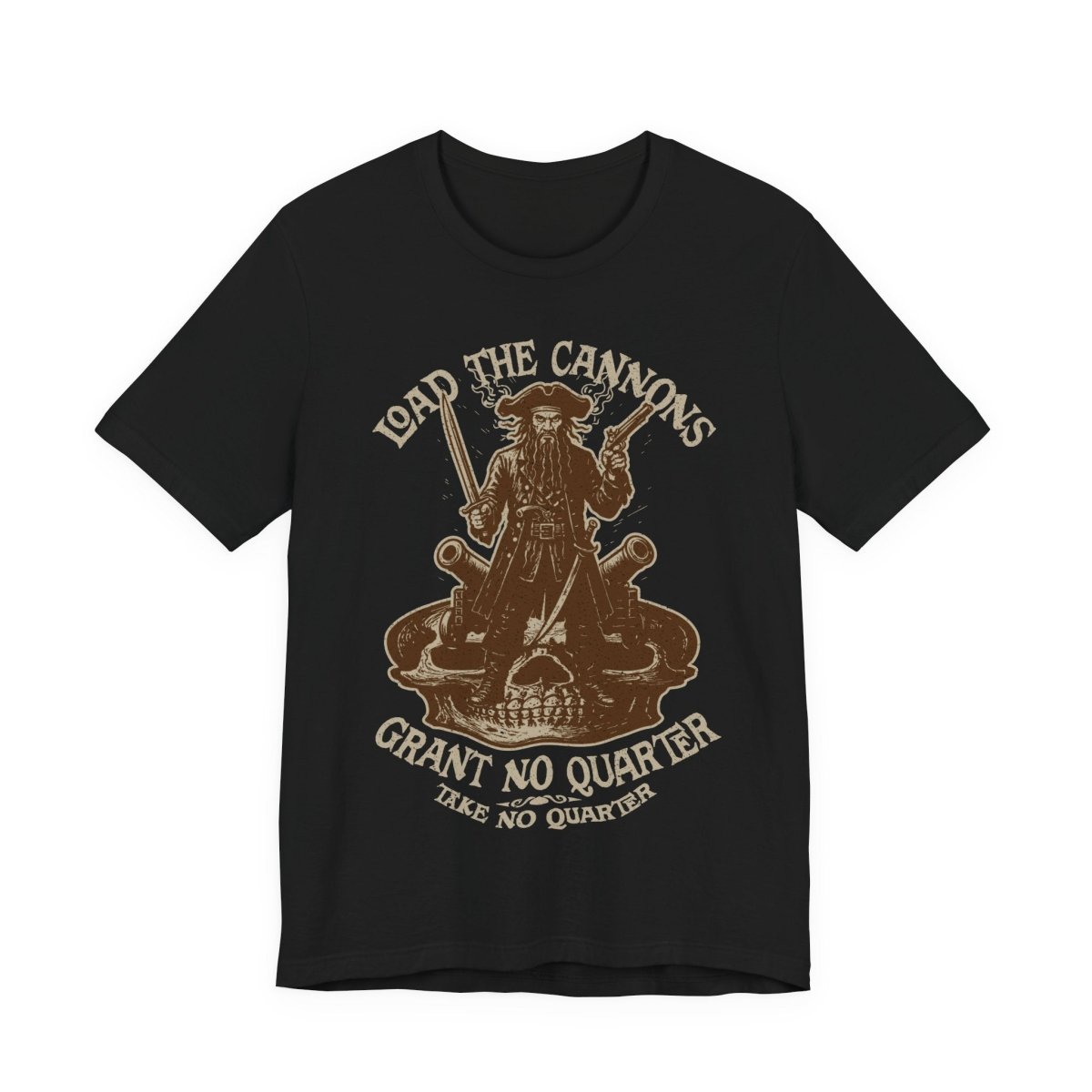 Pirate Action Motto Premium T-Shirt, Blackbeard Ready Cannons, Vintage Style Graphic Tee