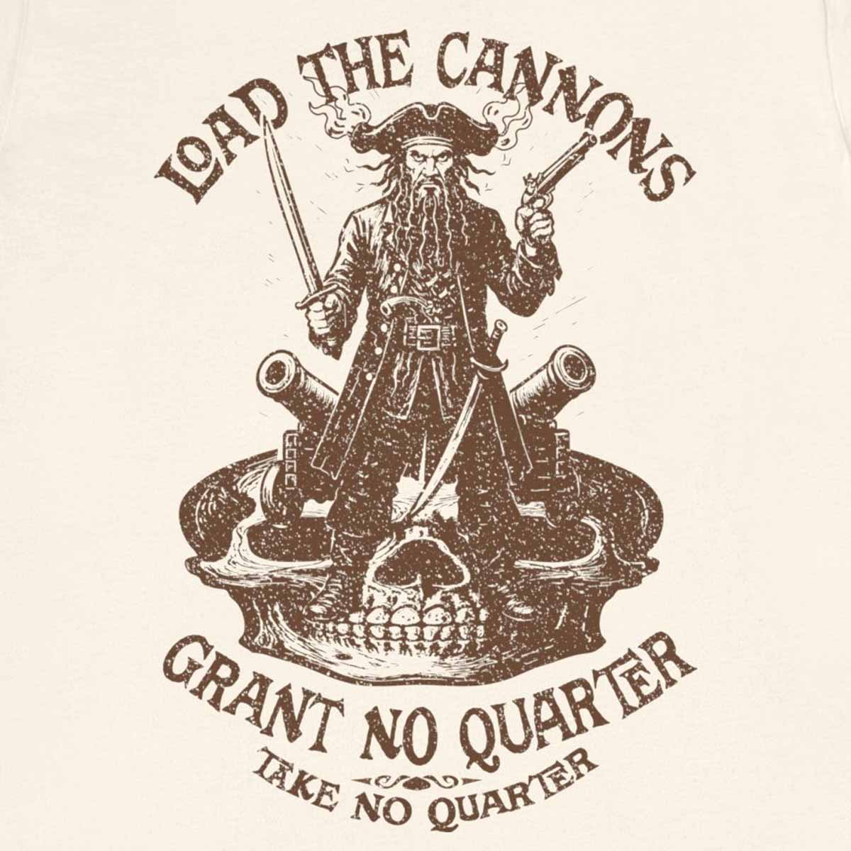 Pirate Action Motto Premium T-Shirt, Blackbeard Ready Cannons, Vintage Style Graphic Tee
