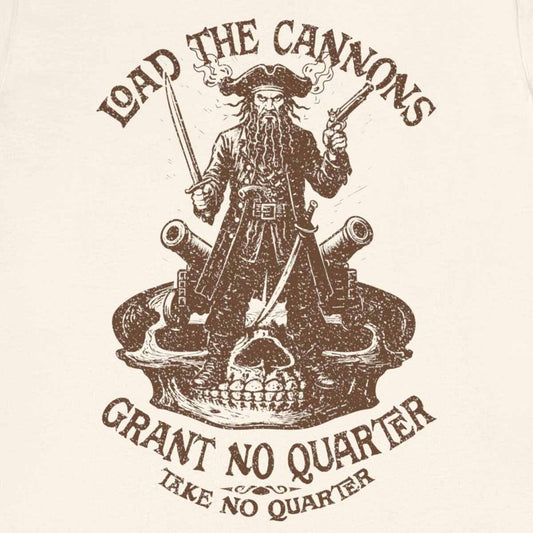 Pirate Action Motto Premium T-Shirt, Blackbeard Ready Cannons, Vintage Style Graphic Tee