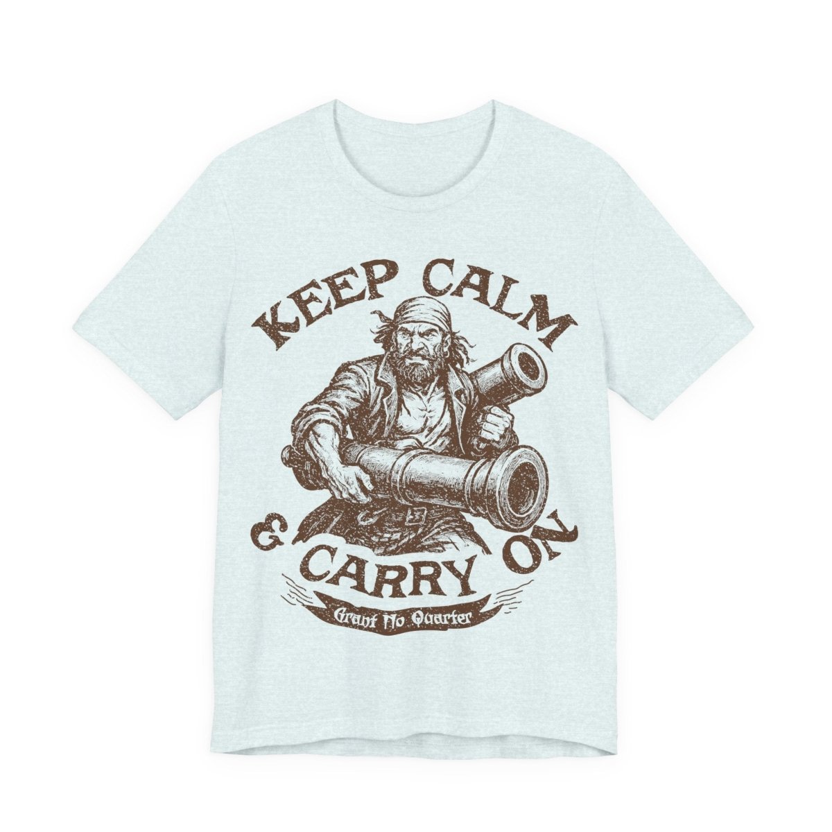 Pirate Action Motto Premium T-Shirt, Calm Ready Cannons, Vintage Style Graphic Tee