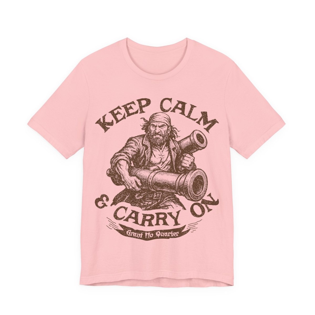 Pirate Action Motto Premium T-Shirt, Calm Ready Cannons, Vintage Style Graphic Tee