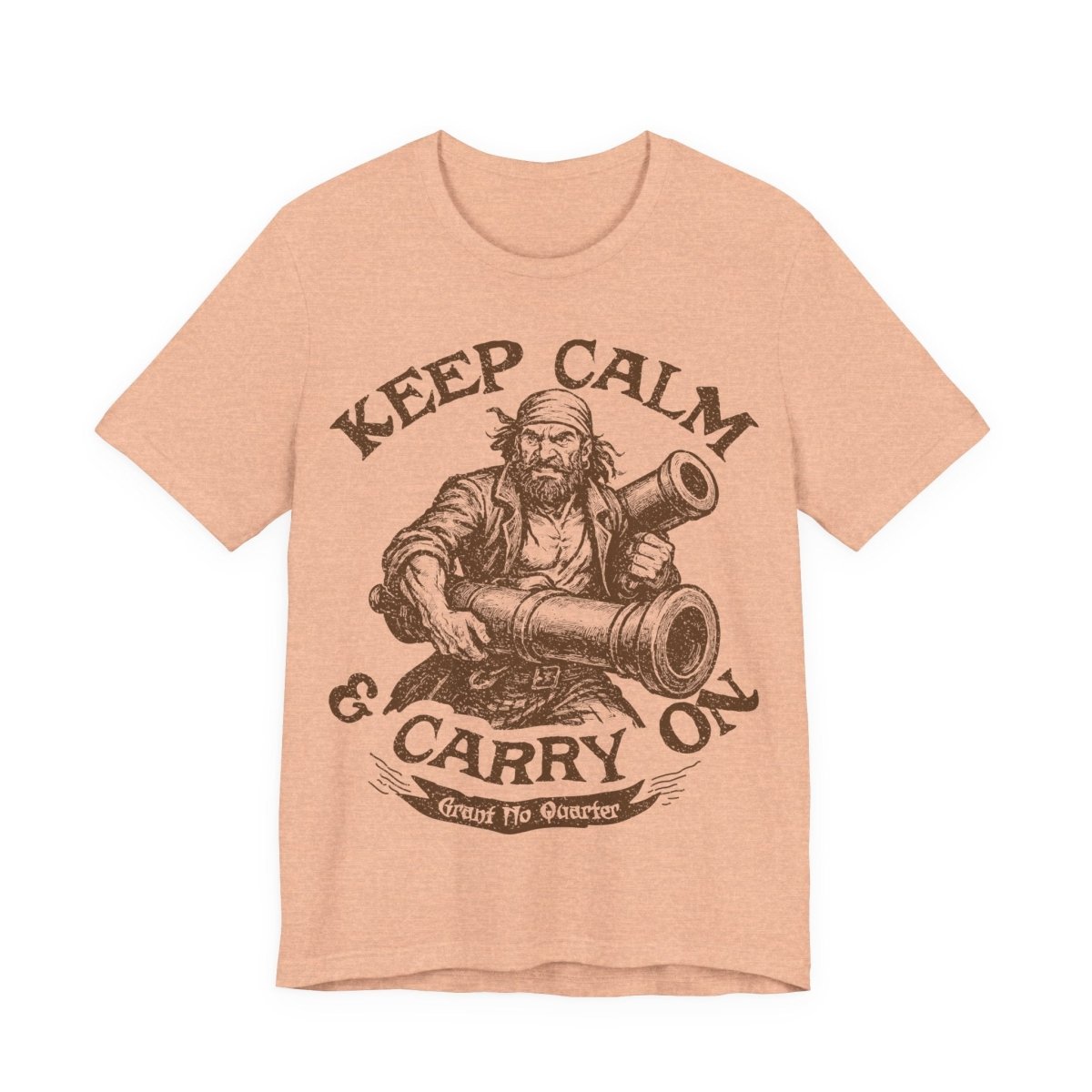 Pirate Action Motto Premium T-Shirt, Calm Ready Cannons, Vintage Style Graphic Tee