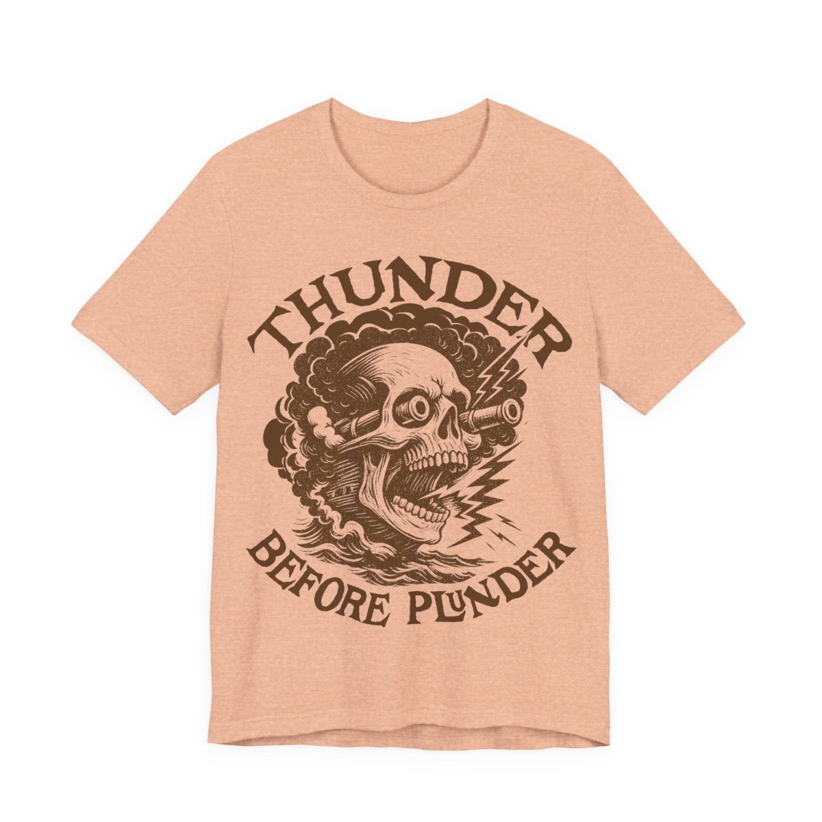 Pirate Action Motto Premium T-Shirt, Cannon Thunder Before Plunder, Vintage Style Graphic Tee