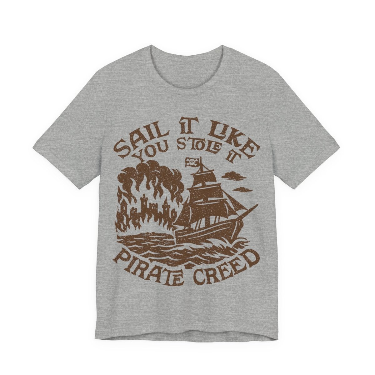 Pirate Action Motto Premium T-Shirt, Sail Ready Cannons, Vintage Style Graphic Tee