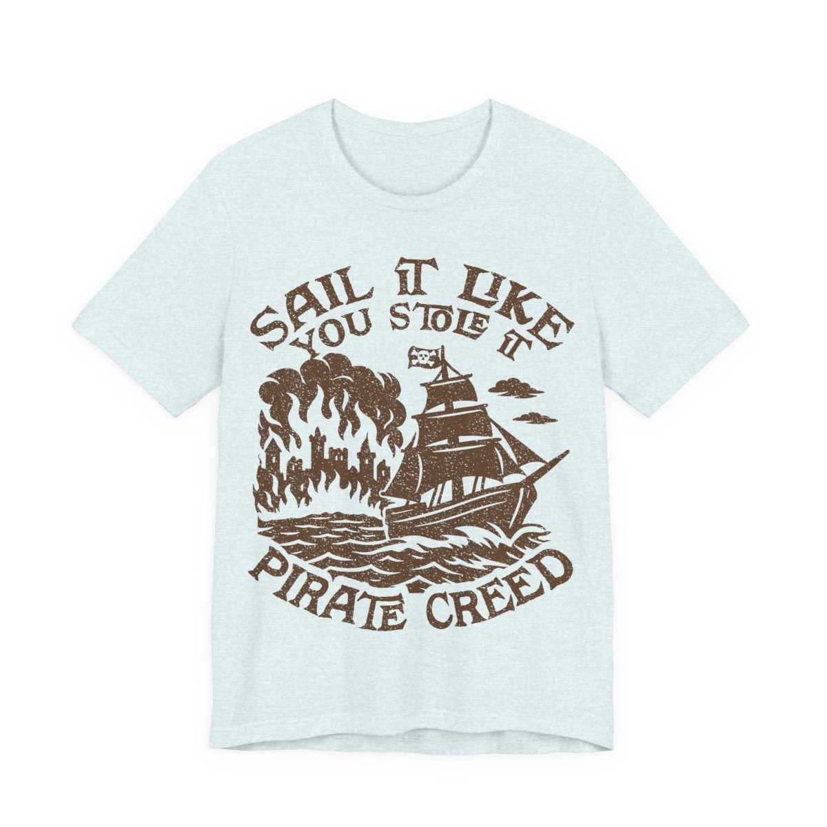 Pirate Action Motto Premium T-Shirt, Sail Ready Cannons, Vintage Style Graphic Tee