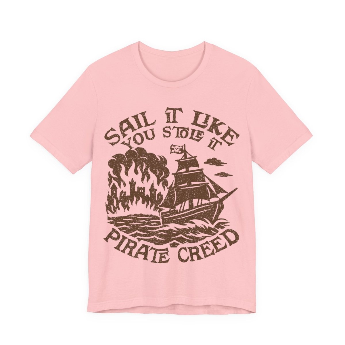 Pirate Action Motto Premium T-Shirt, Sail Ready Cannons, Vintage Style Graphic Tee