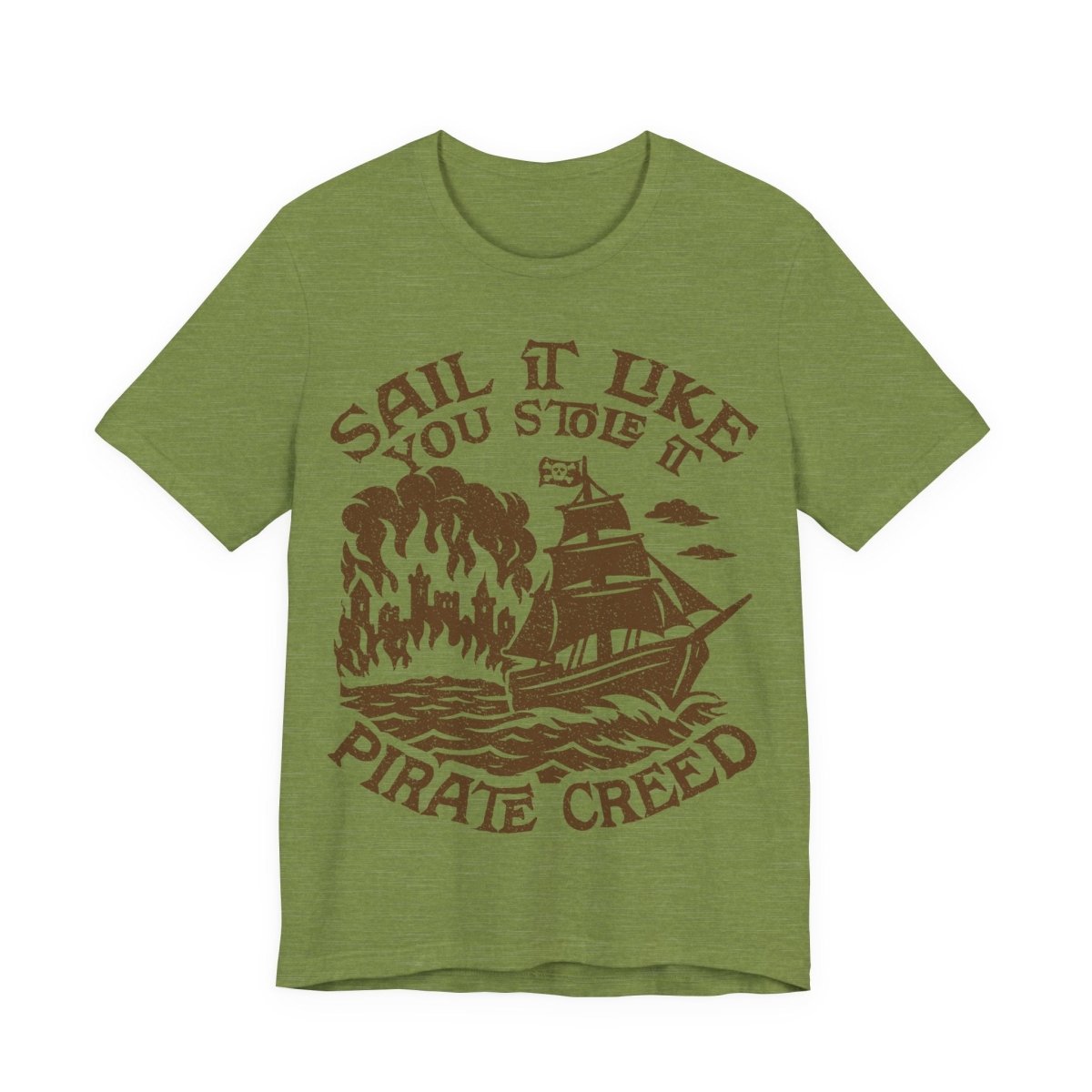 Pirate Action Motto Premium T-Shirt, Sail Ready Cannons, Vintage Style Graphic Tee