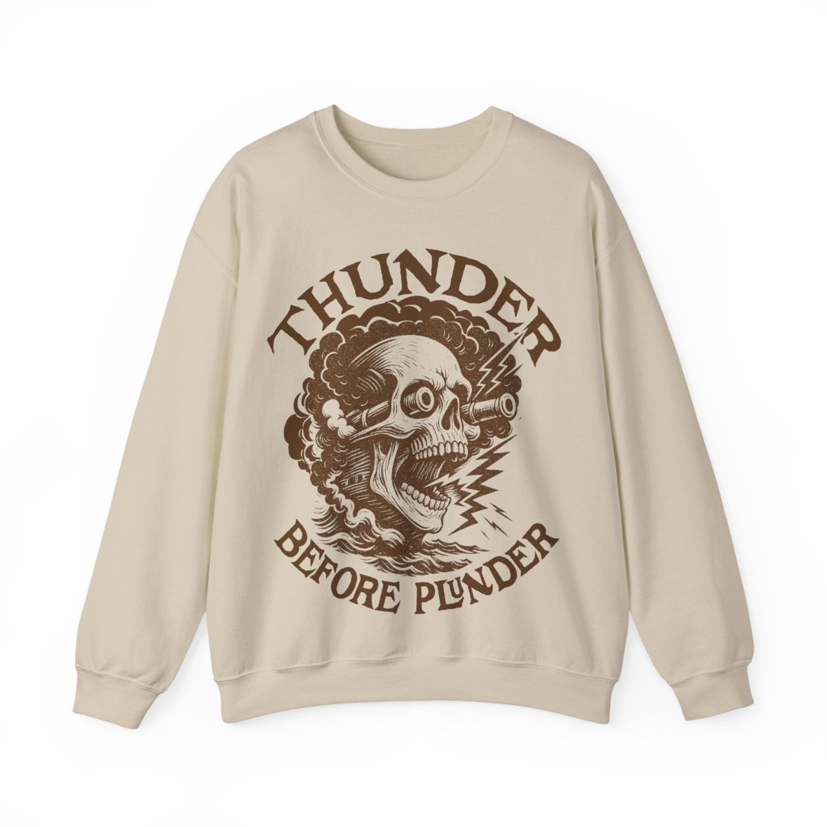 Pirate Action Motto Thunder Before Plunder Fleece Sweatshirt