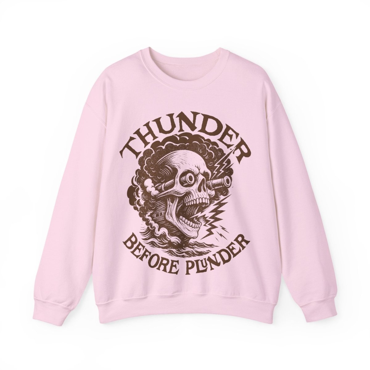 Pirate Action Motto Thunder Before Plunder Fleece Sweatshirt