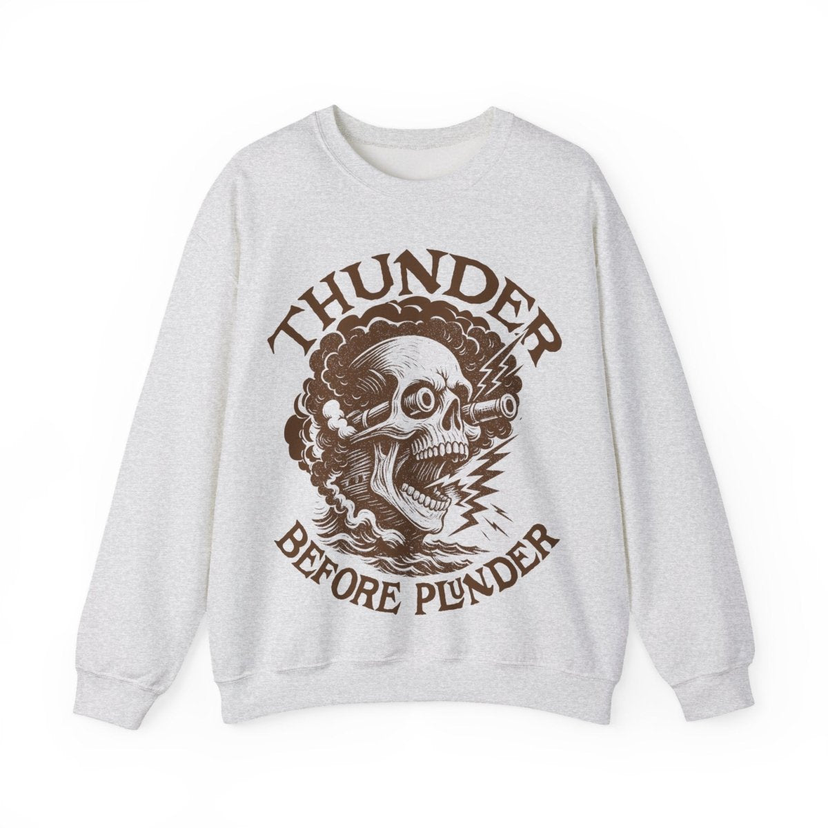 Pirate Action Motto Thunder Before Plunder Fleece Sweatshirt