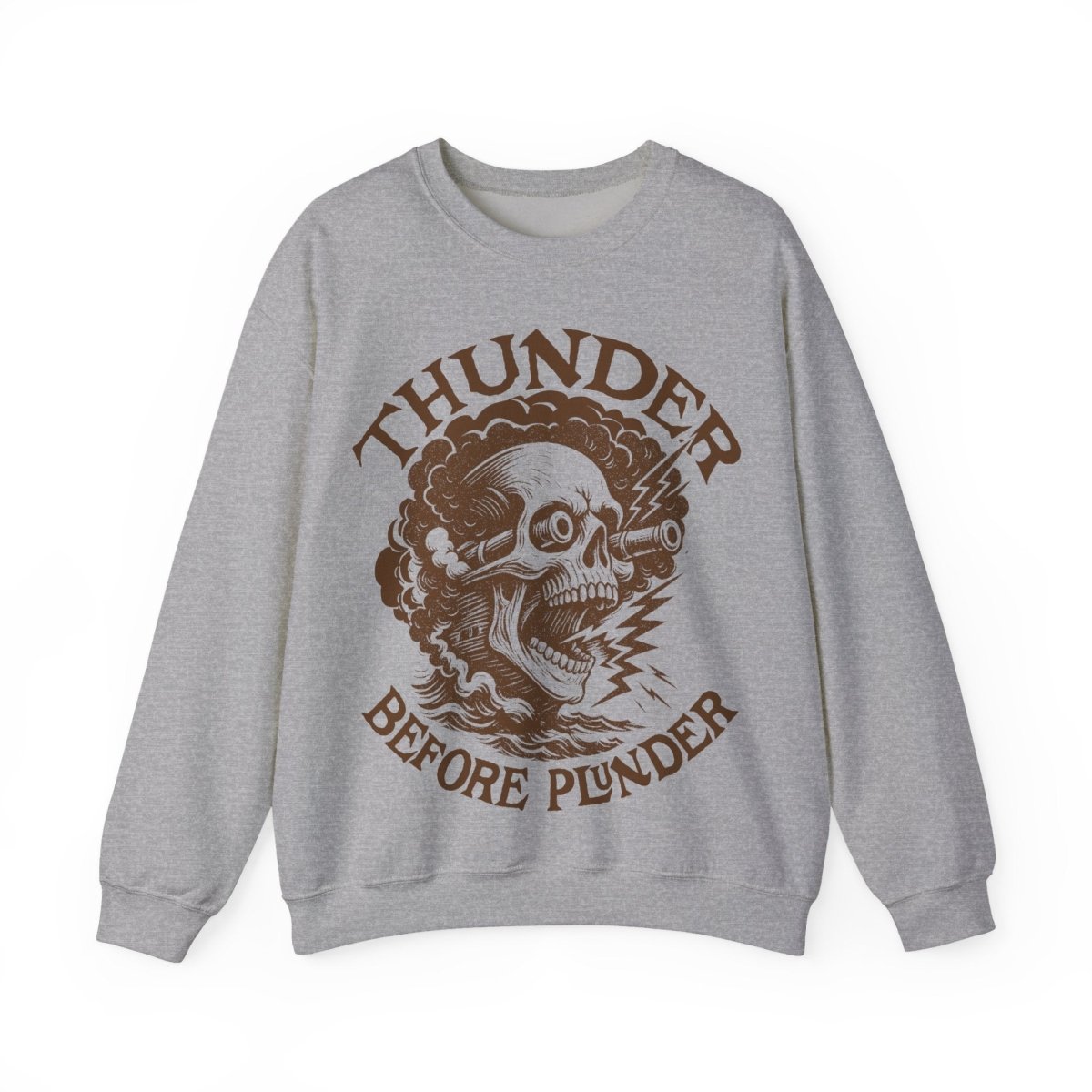 Pirate Action Motto Thunder Before Plunder Fleece Sweatshirt