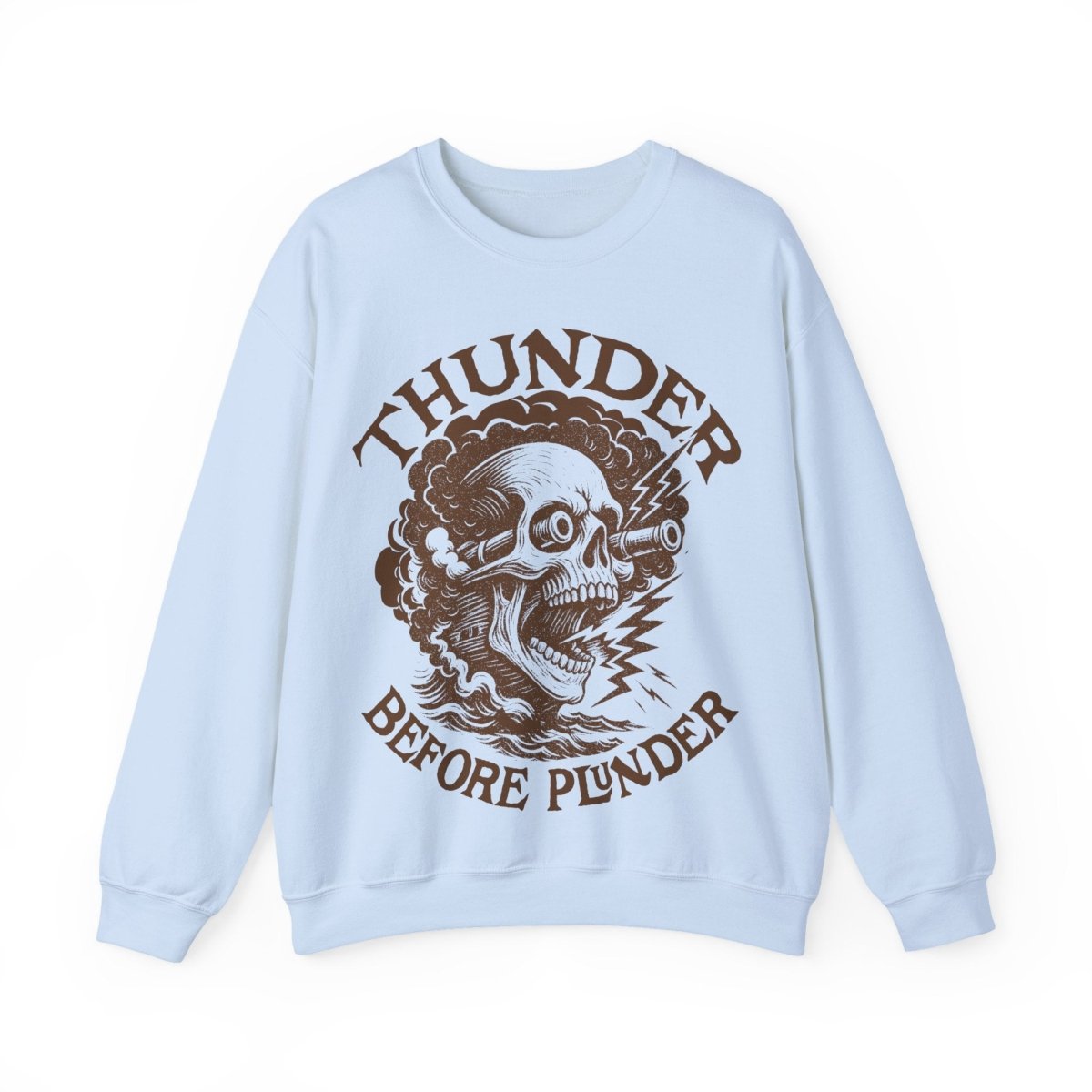 Pirate Action Motto Thunder Before Plunder Fleece Sweatshirt