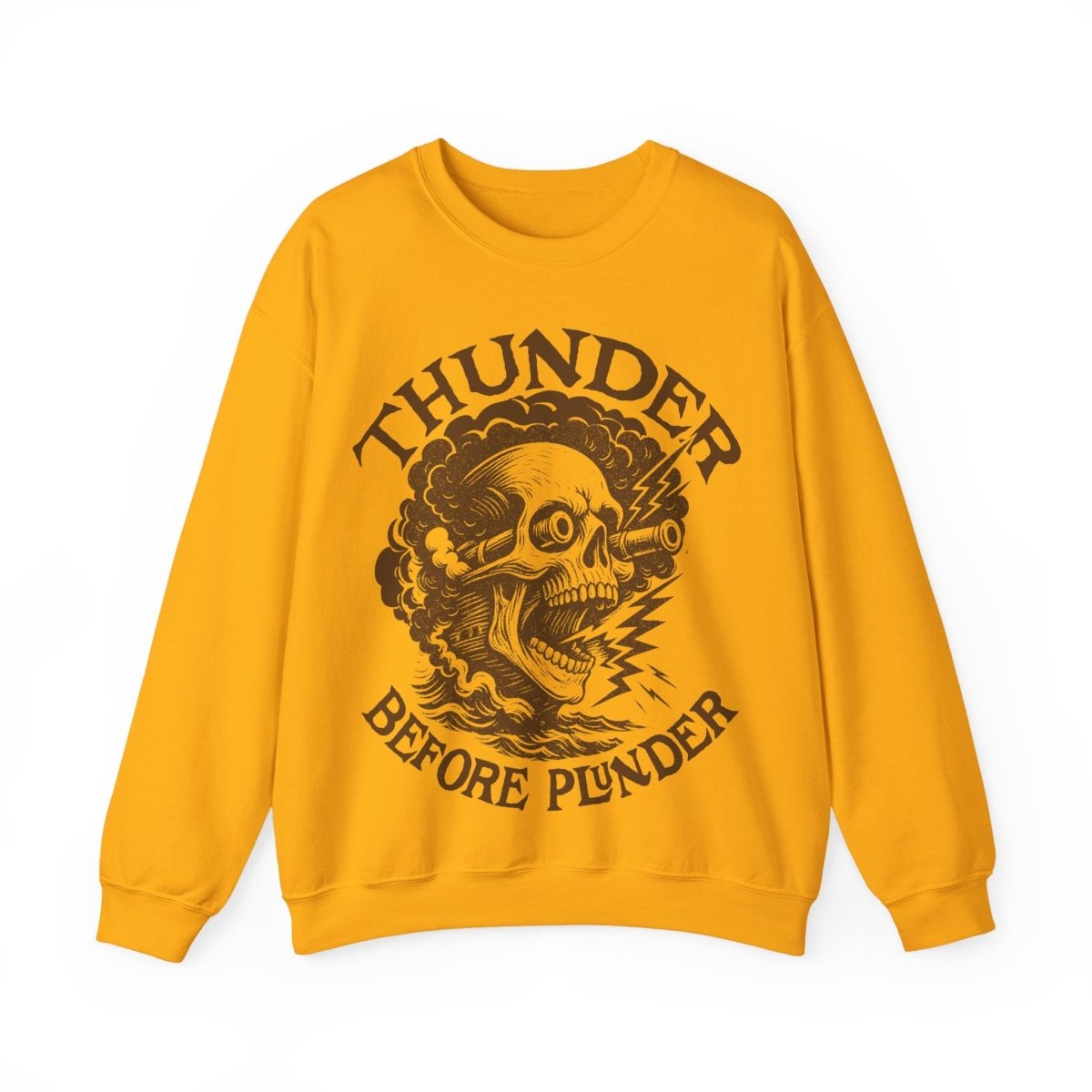 Pirate Action Motto Thunder Before Plunder Fleece Sweatshirt