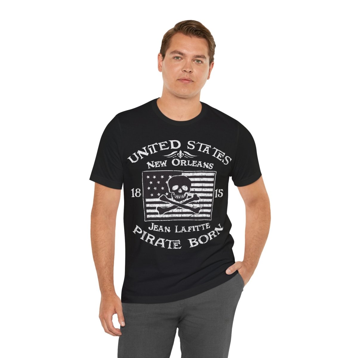 Pirate America Premium T-Shirt, LaFitte New Orleans Vintage Style Graphic Tee