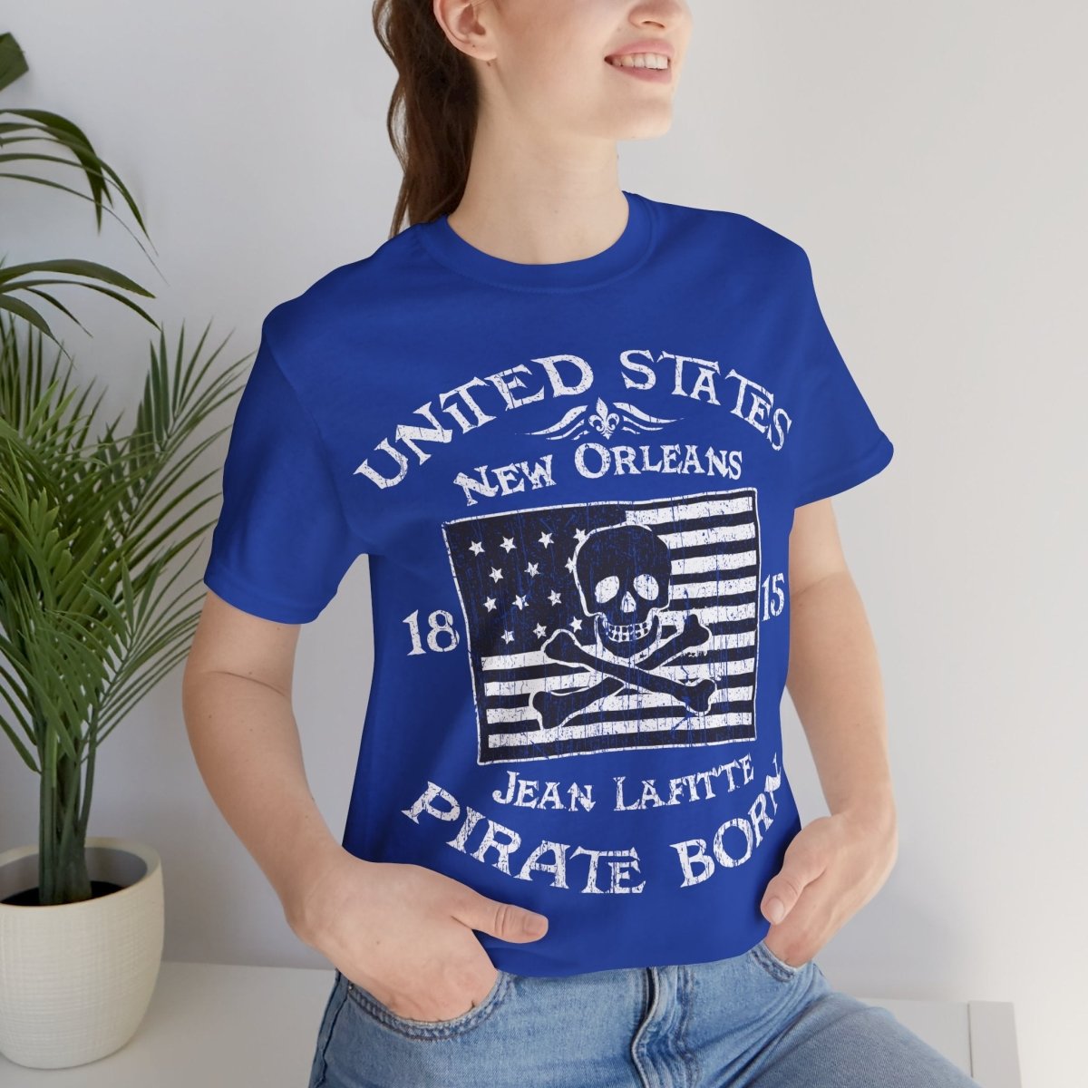 Pirate America Premium T-Shirt, LaFitte New Orleans Vintage Style Graphic Tee