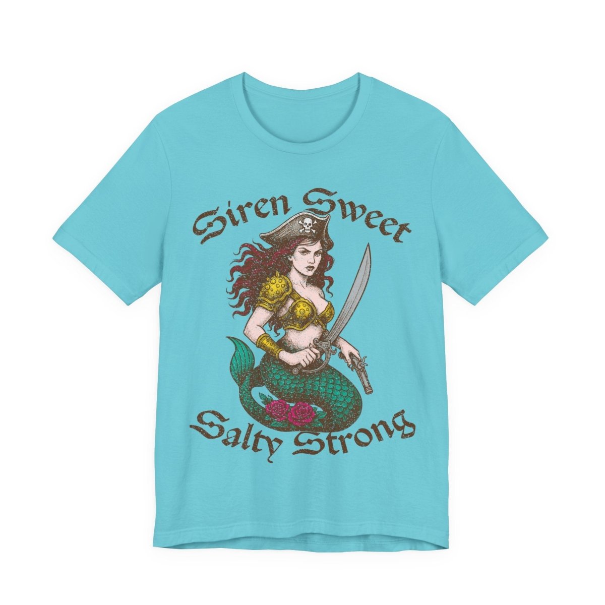 Pirate Siren Action Motto Premium T-Shirt, Ready Arms, Vintage Style Graphic Tee