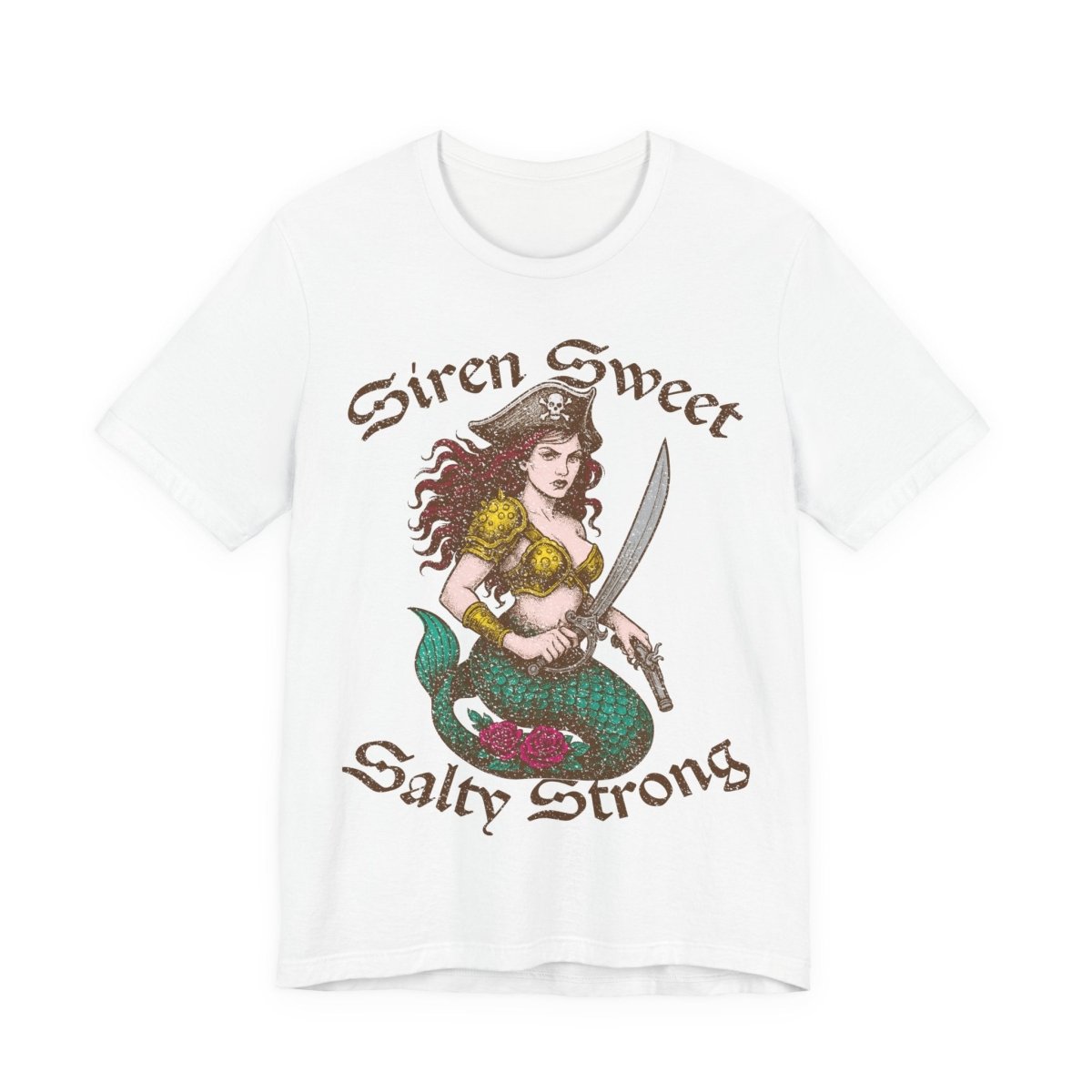 Pirate Siren Action Motto Premium T-Shirt, Ready Arms, Vintage Style Graphic Tee